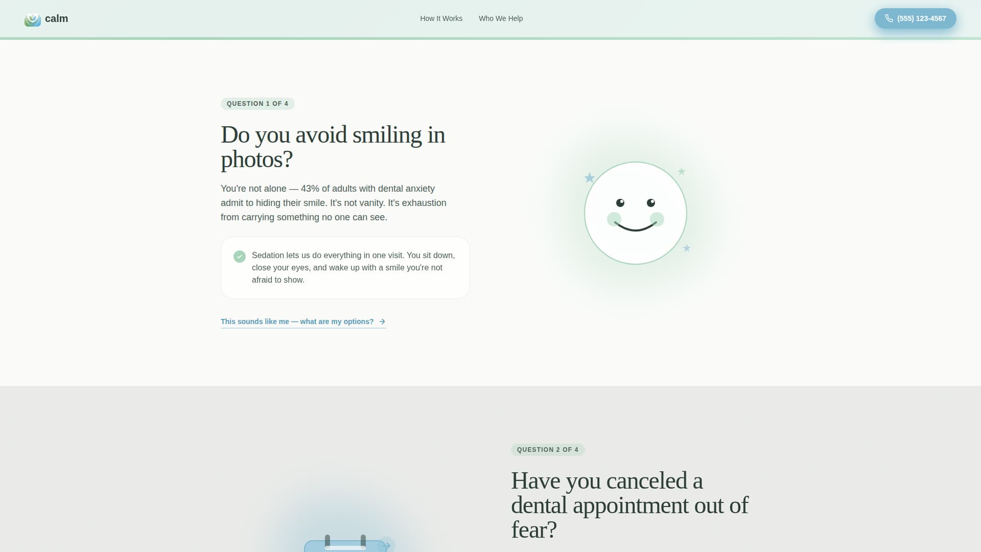 Sedation Dentist Advanced Booking Website Template