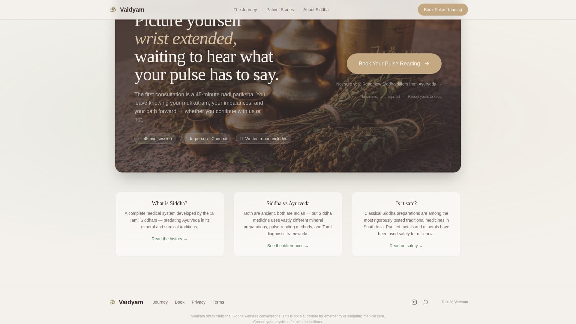 Ayurveda & Alternative Medicine Booking Website Template