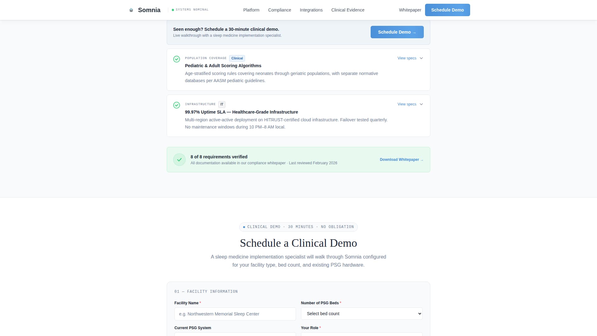 Sleep Medicine & Clinic Specialist Booking Website Template
