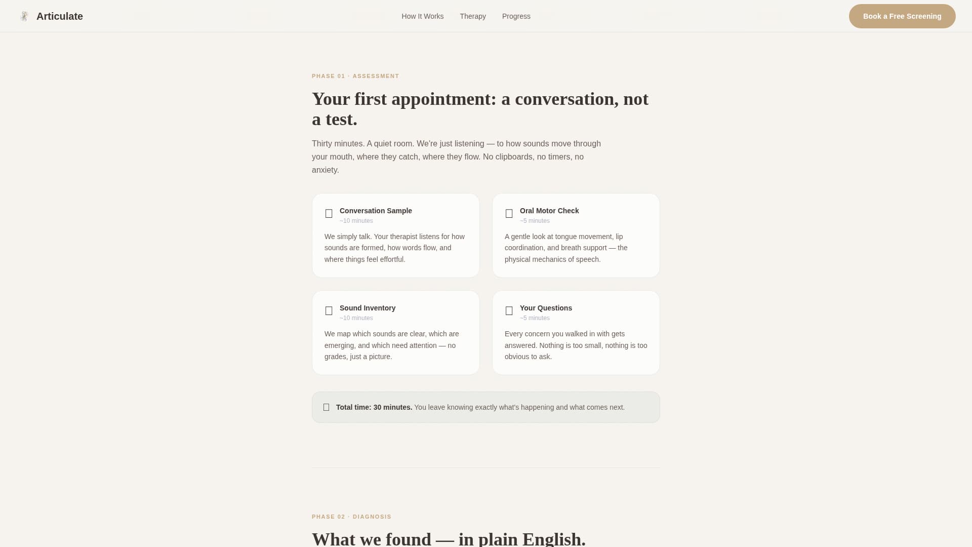 Articulate - Calming Speechpathologist Landing Page Template