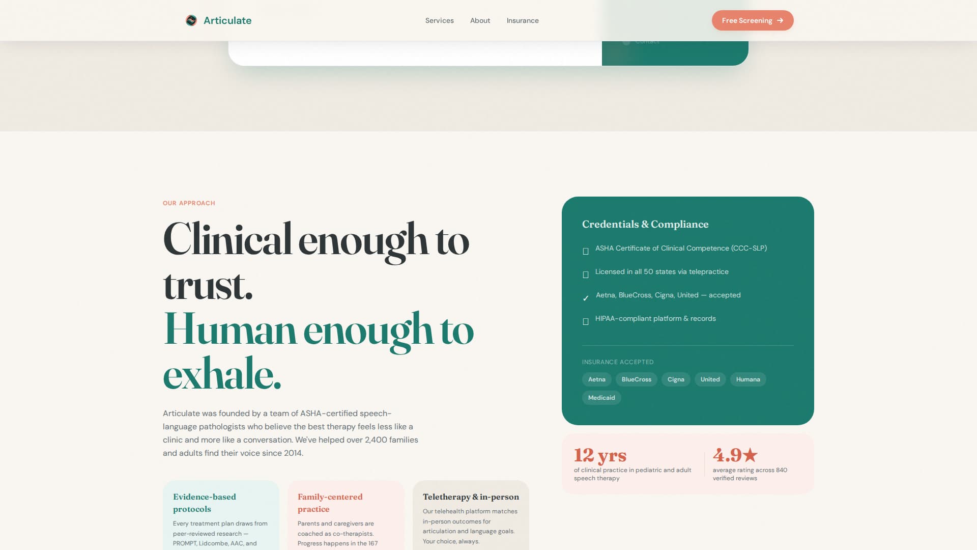 Articulate - Transformative Speechpathologist Landing Page Template