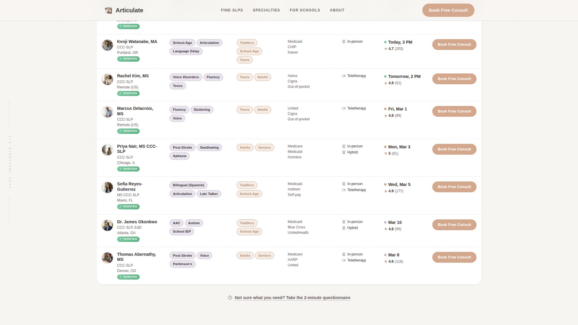 Articulate - Trusted SLP Landing Page Template