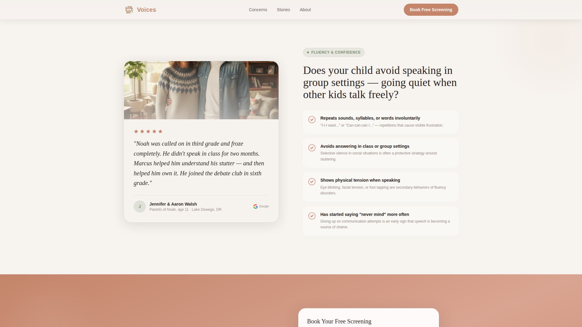 Voices - Trusted Speechpathologist Landing Page Template