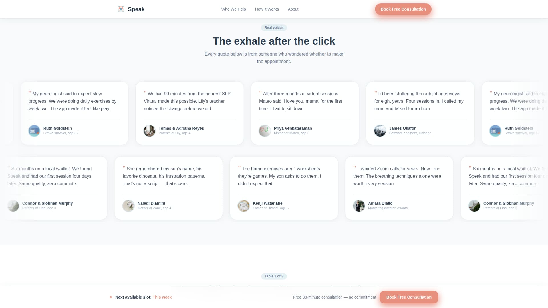 Speak - Compassionate Speechpathologist Landing Page Template