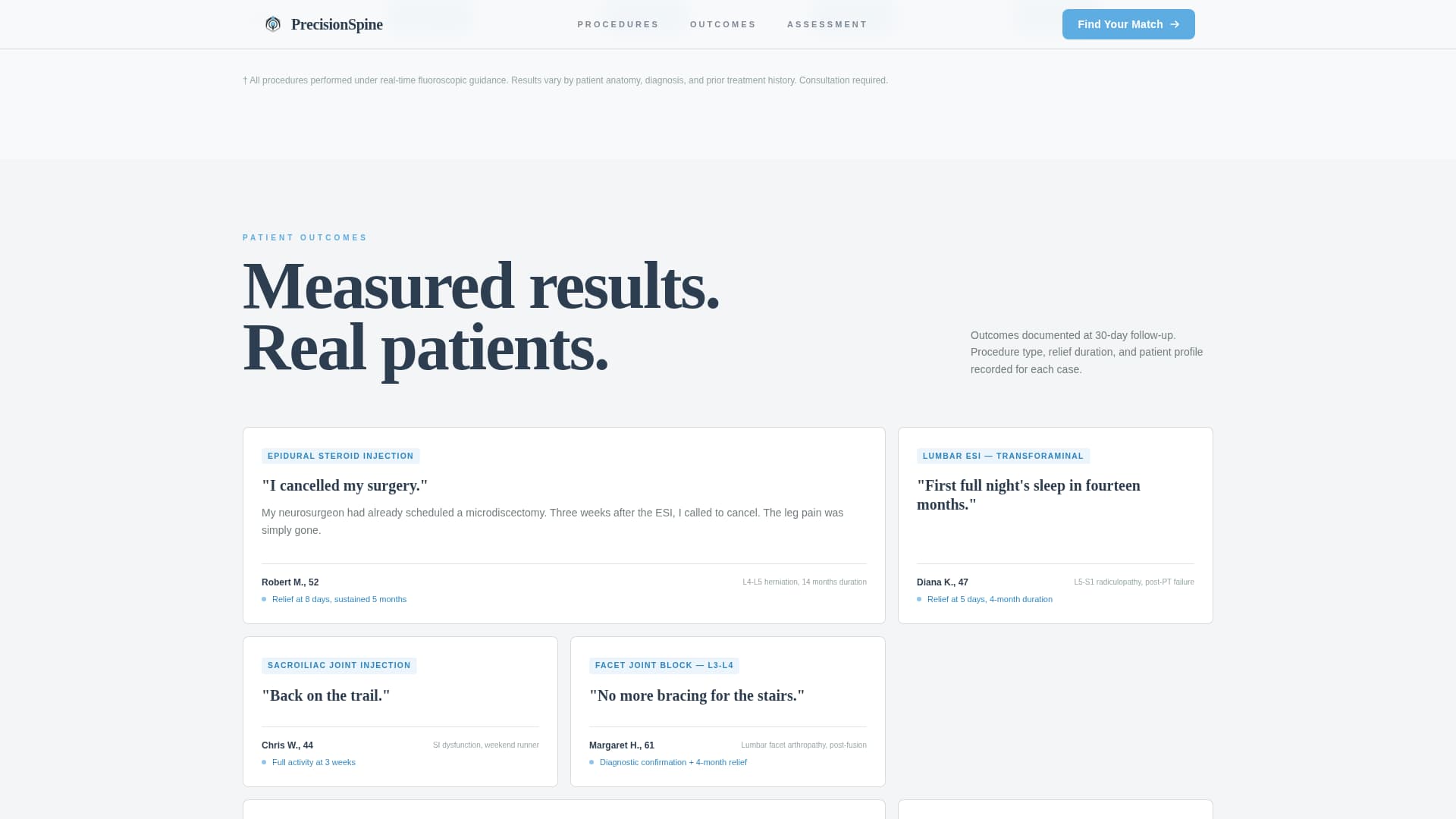 Spinerelief - Precision Painmanagement Landing Page Template