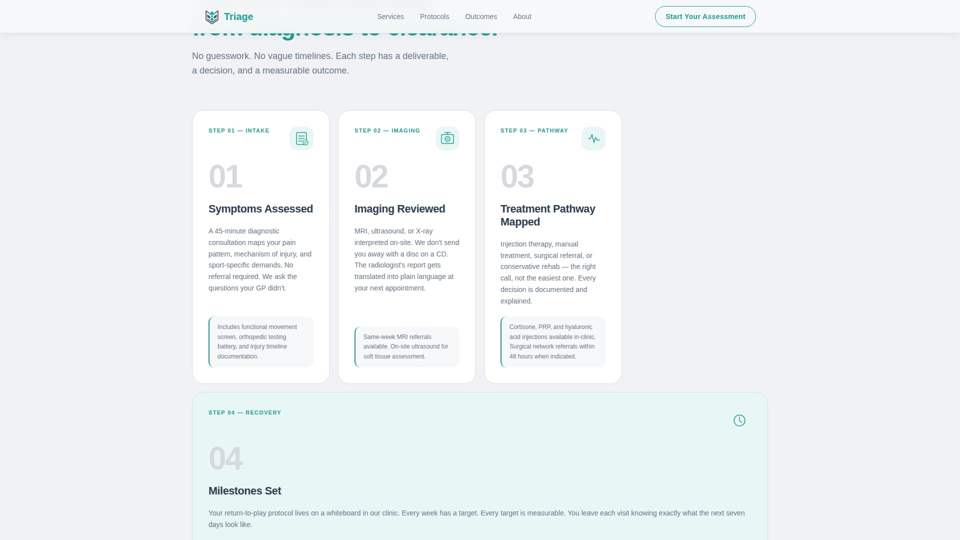 Triage - Precise Sportsmedicine Landing Page Template