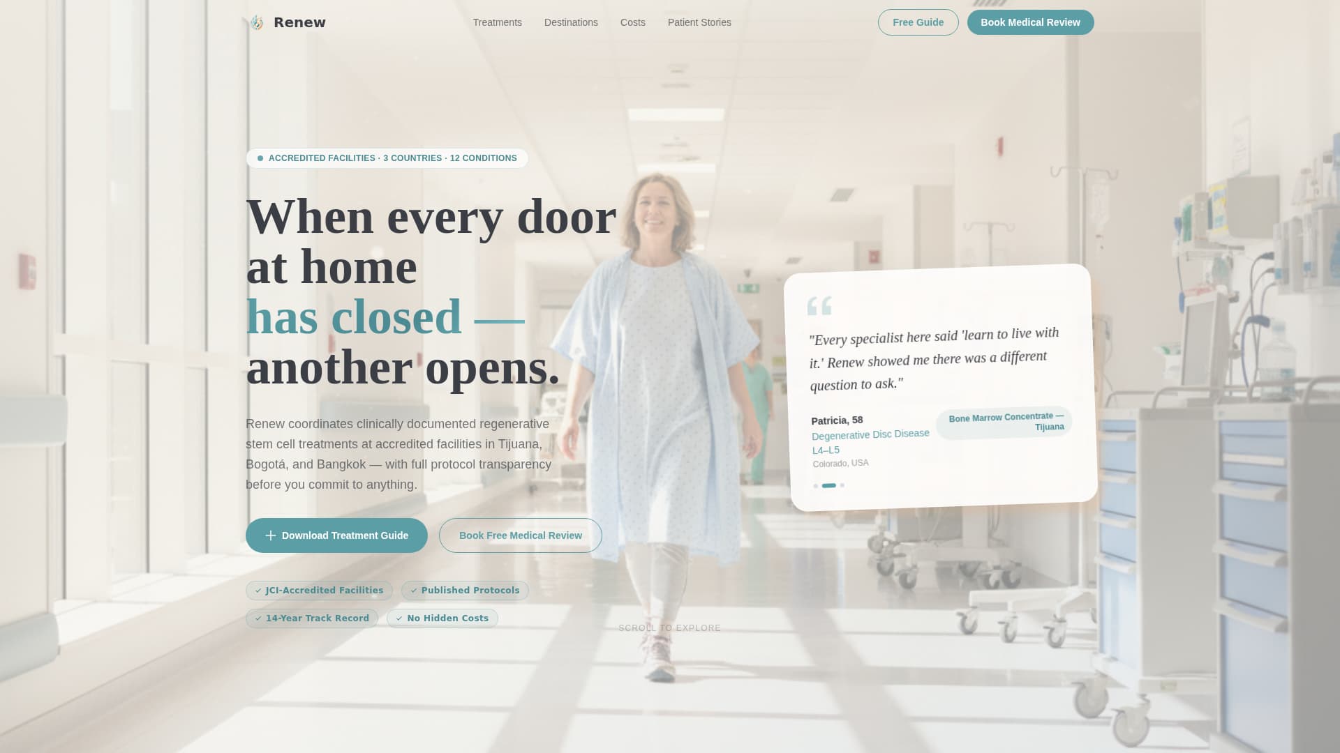 Renew - Transformative Medicaltourism Landing Page Template