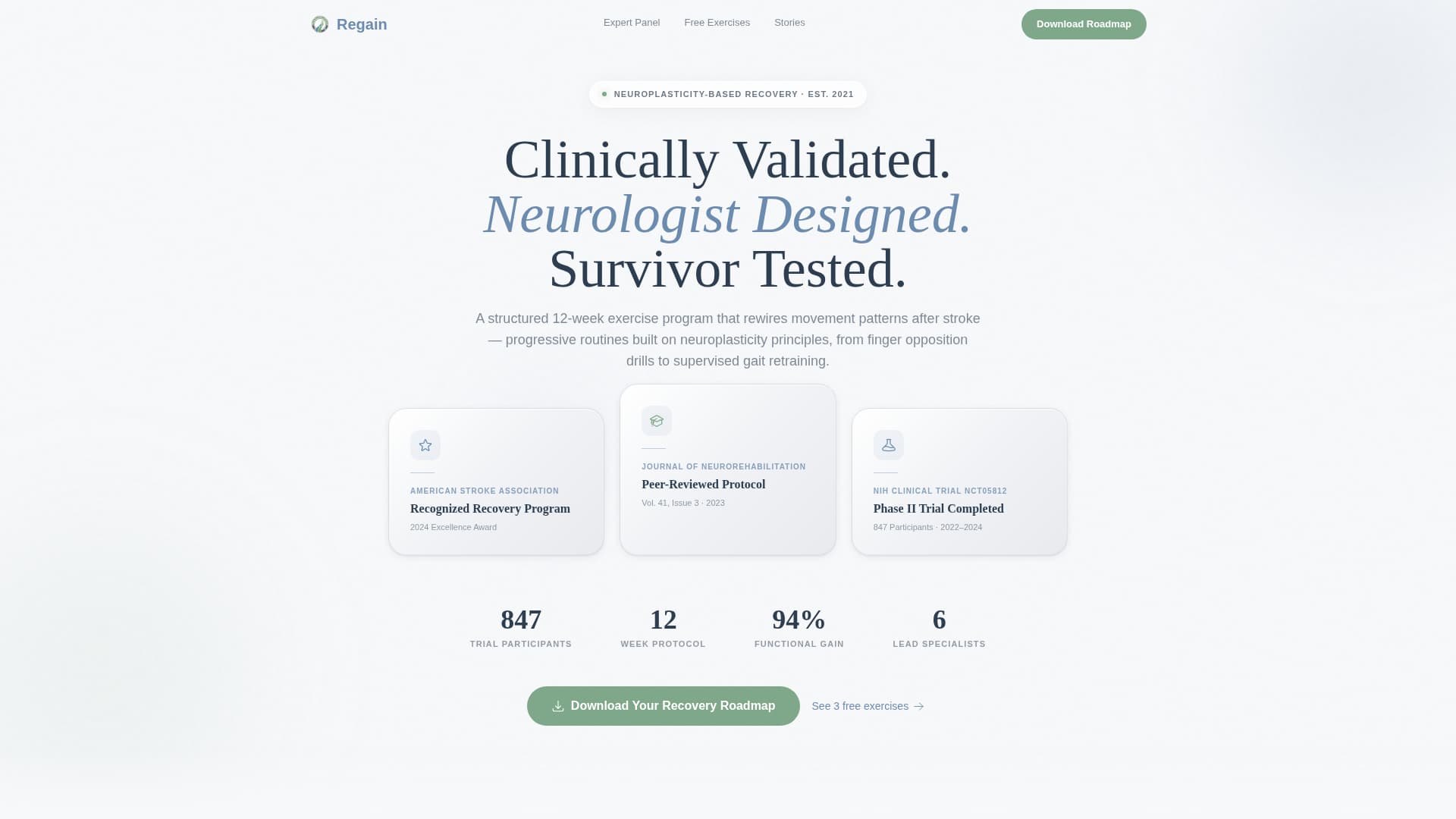 Regain - Trusted Strokerecovery Landing Page Template