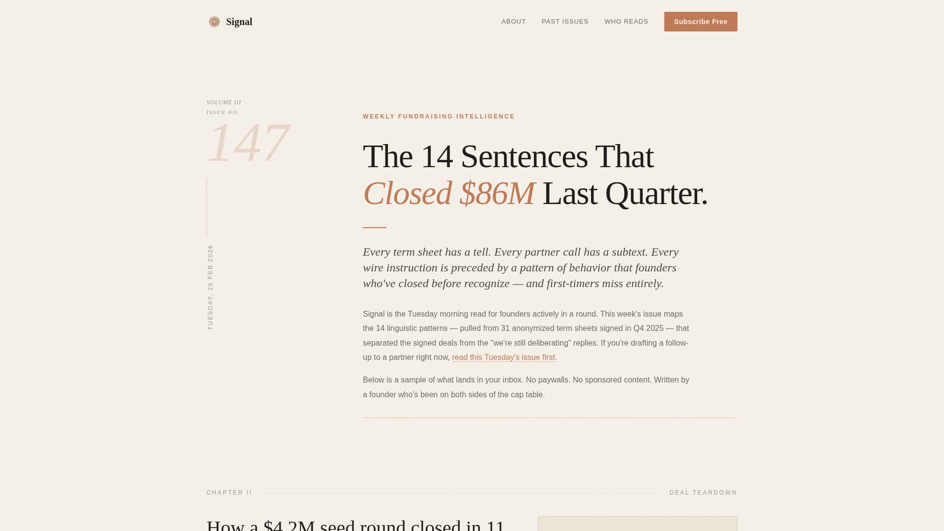 Startup Fundraising Newsletter Booking Website Template