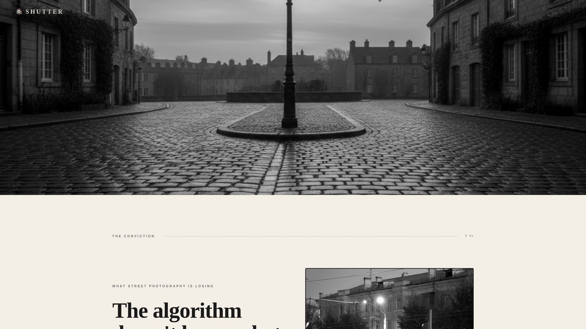 Shutter - Bold Streetphotography Landing Page Template