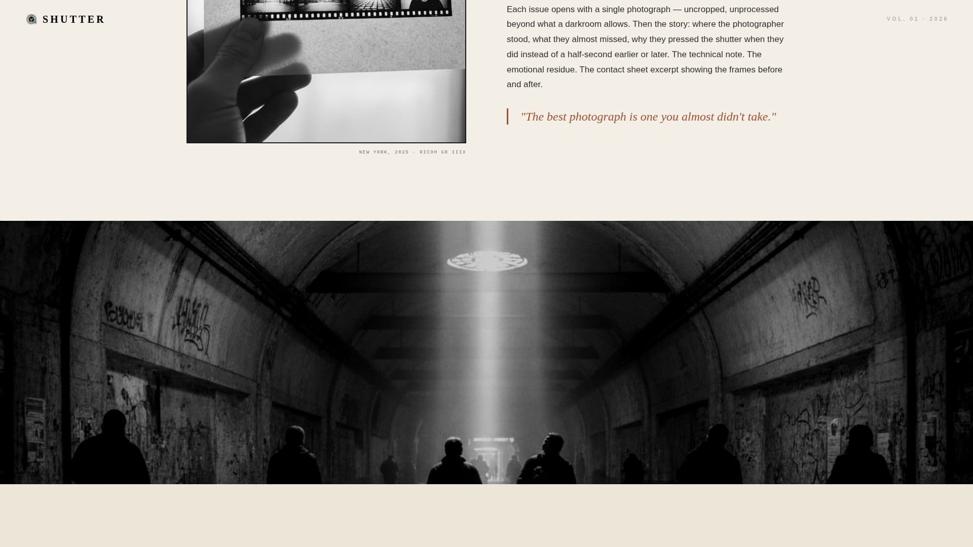 Shutter - Bold Streetphotography Landing Page Template