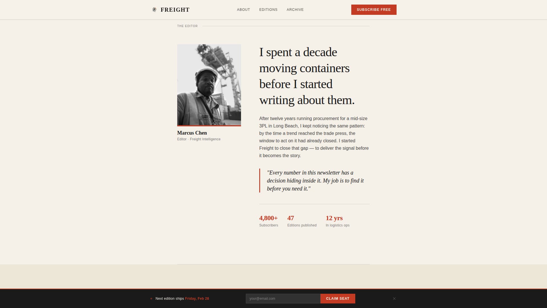 Supply Chain & Logistics Newsletter Blog Website Template