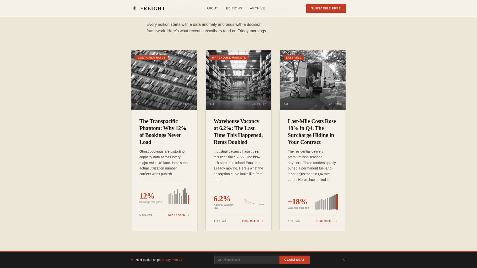 Supply Chain & Logistics Newsletter Blog Website Template