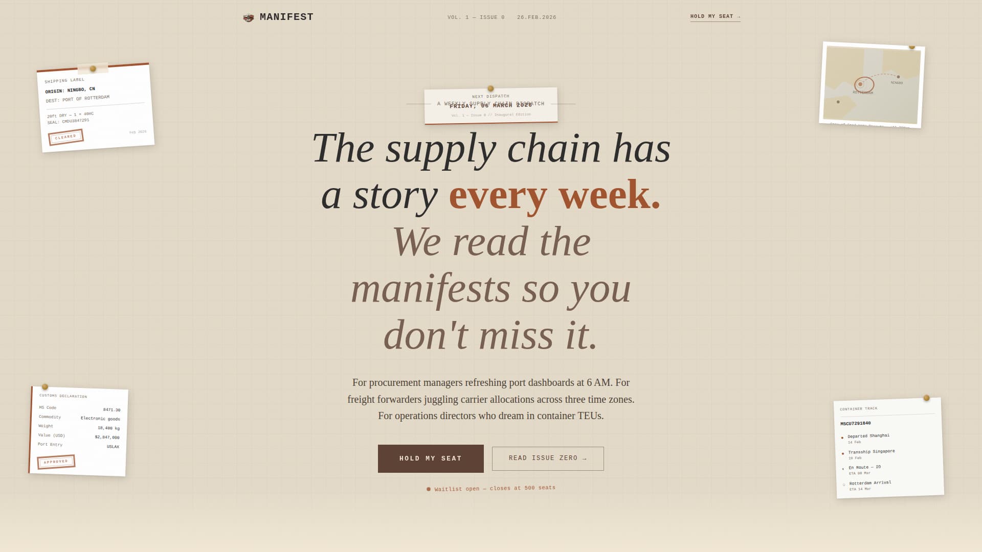 Supply Chain & Logistics Newsletter Specialist Pre-Launch Website Template