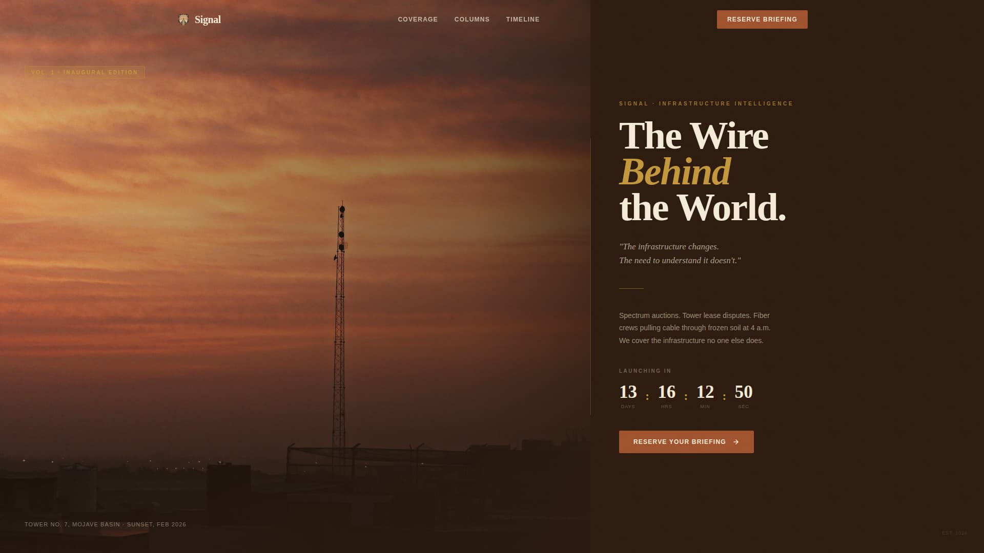 Signal - Authoritative Telecommunications Landing Page Template