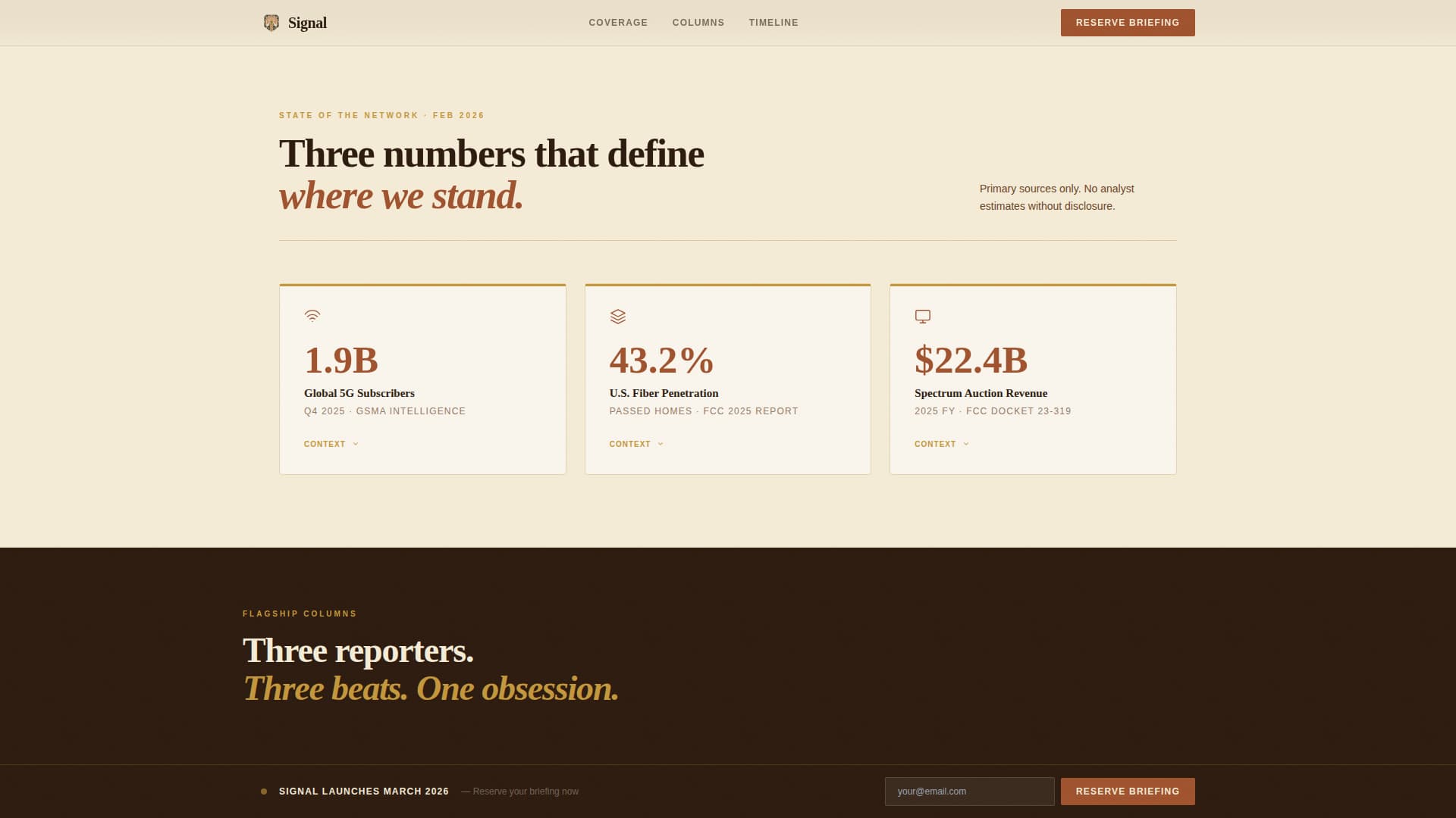Signal - Authoritative Telecommunications Landing Page Template