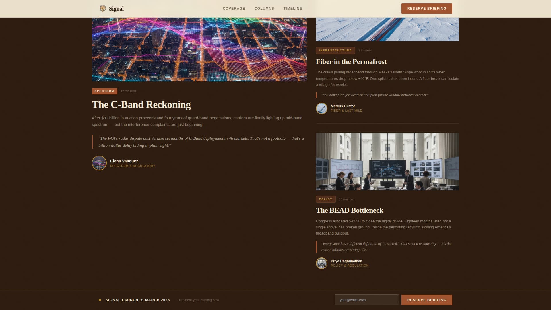 Signal - Authoritative Telecommunications Landing Page Template