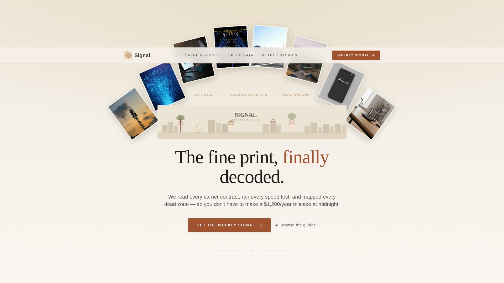 Signal - Editorial Telecommunications Landing Page Template