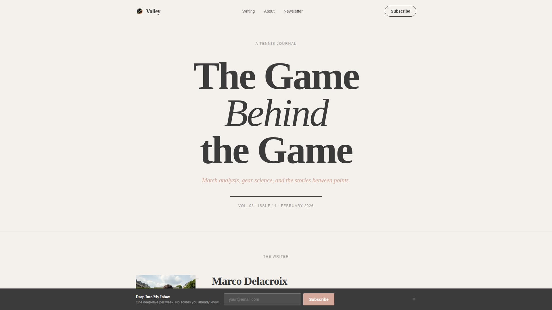 Volley - Authoritative Tennis Landing Page Template