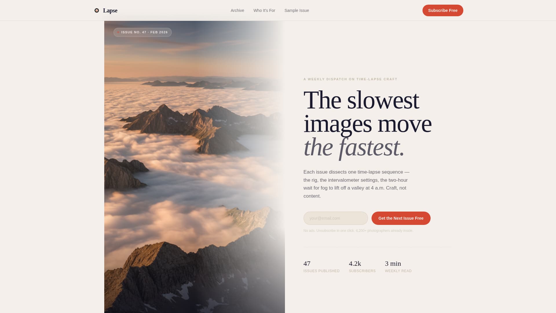 Lapse - Stunning Timelapse Landing Page Template