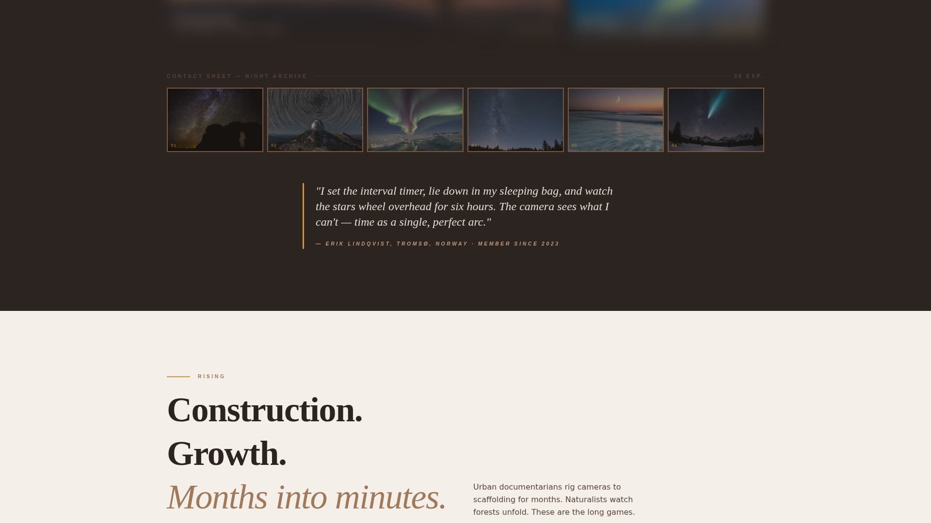 Timelapse - Stunning Photography Landing Page Template