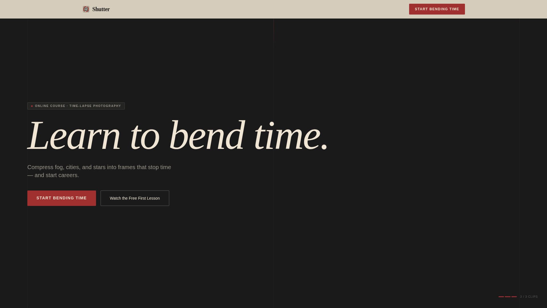 Shutter - Cinematic Photography Landing Page Template