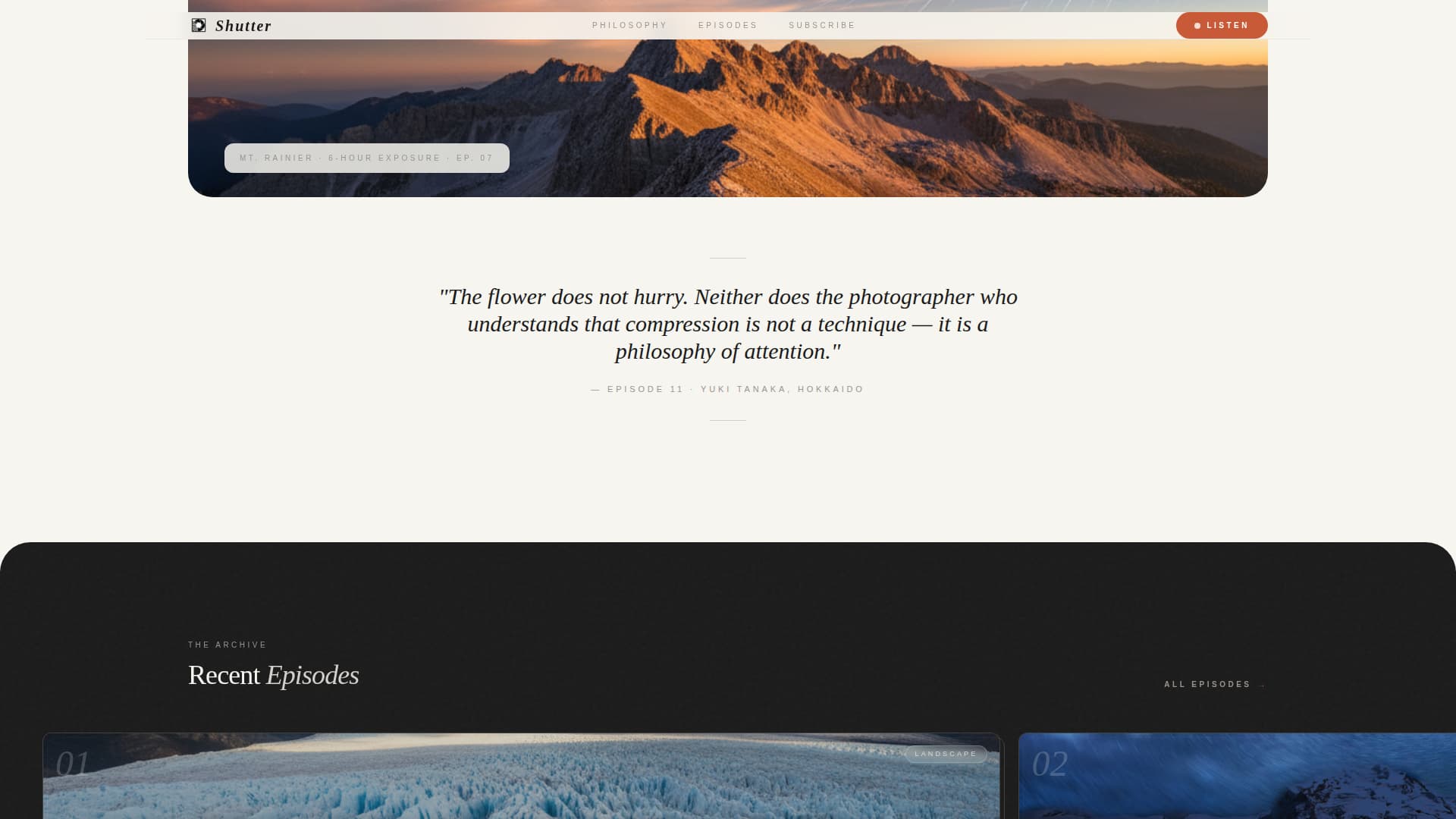 Time-Lapse Photography Content Specialist Blog Website Template