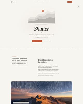 Time-Lapse Photography Content Specialist Blog Website Template