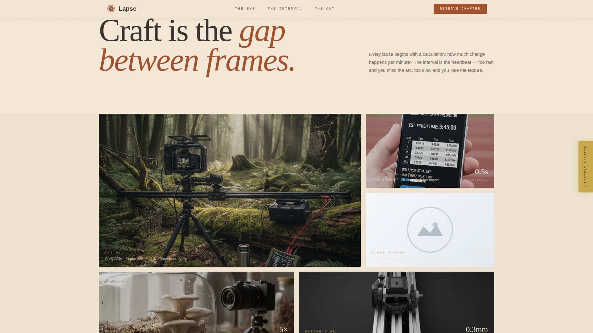 Lapse - Artisan Timelapse Landing Page Template