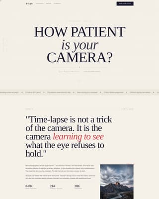Lapse - Cinematic Timelapse Landing Page Template