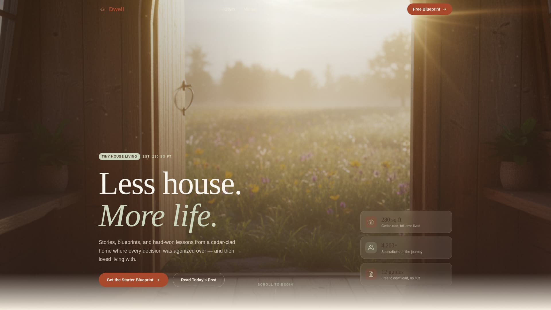 Dwell - Artisan Tinyhouse Landing Page Template