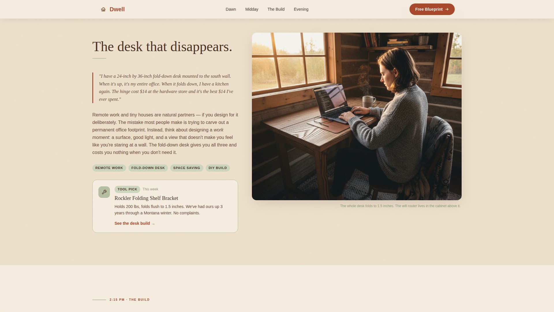 Dwell - Artisan Tinyhouse Landing Page Template