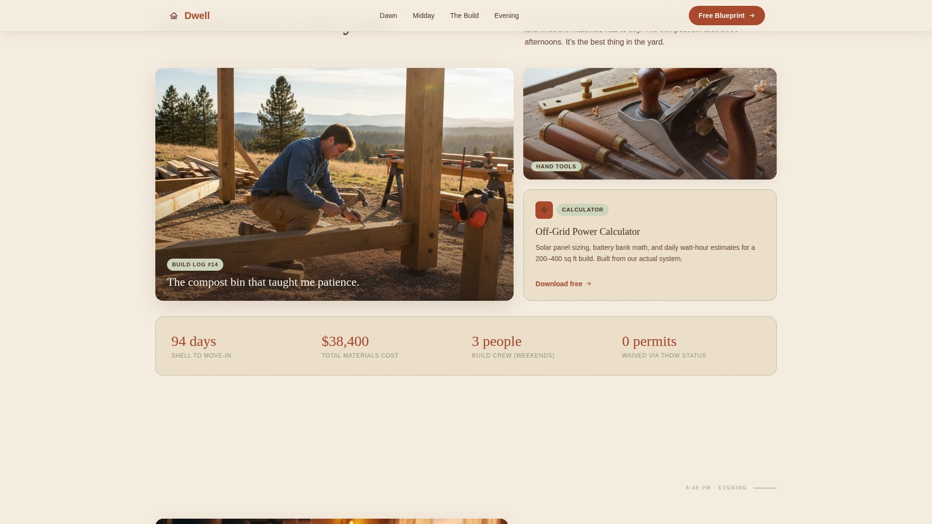 Dwell - Artisan Tinyhouse Landing Page Template