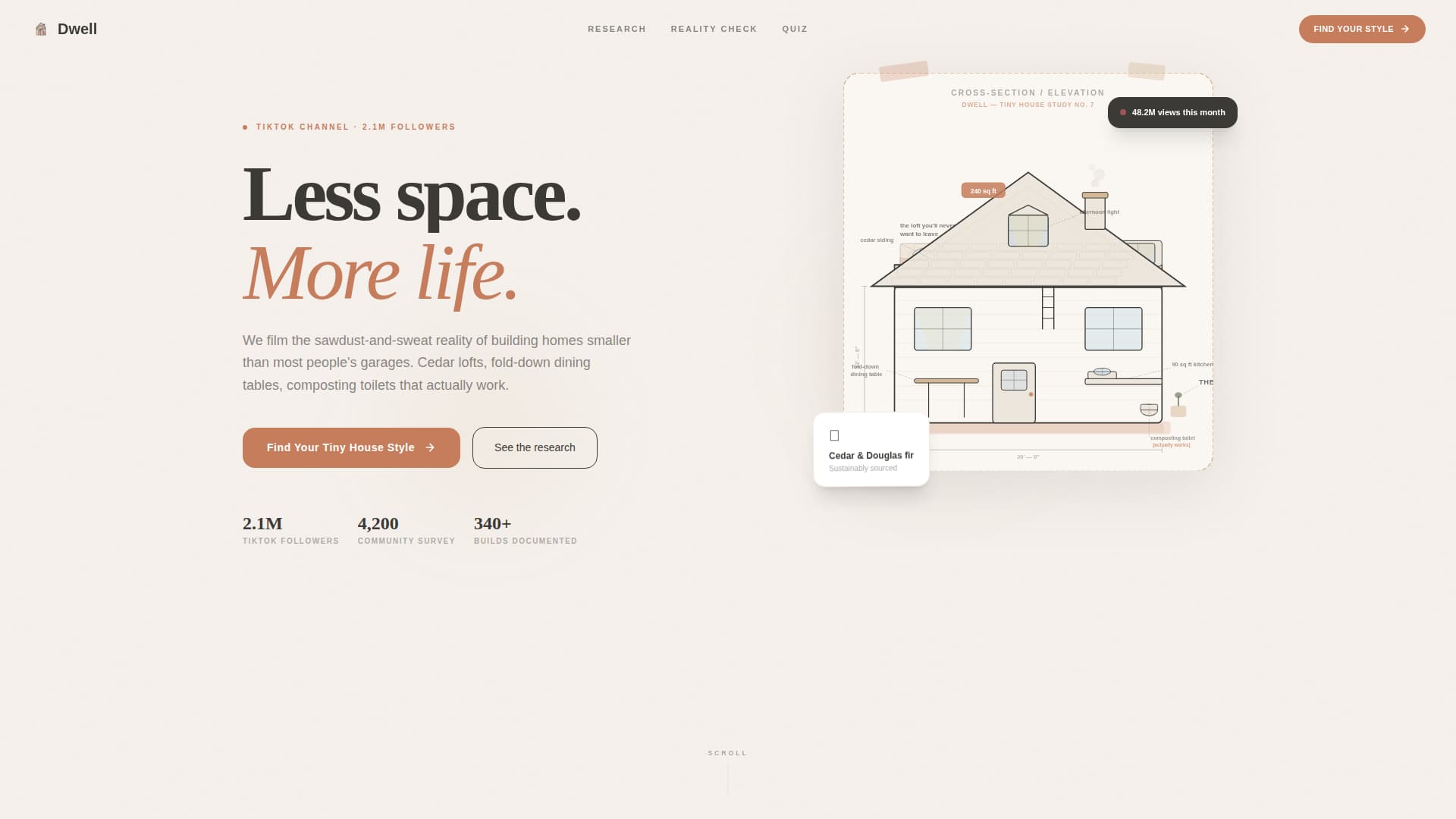 Dwell - Inspiring Tinyhouse Landing Page Template