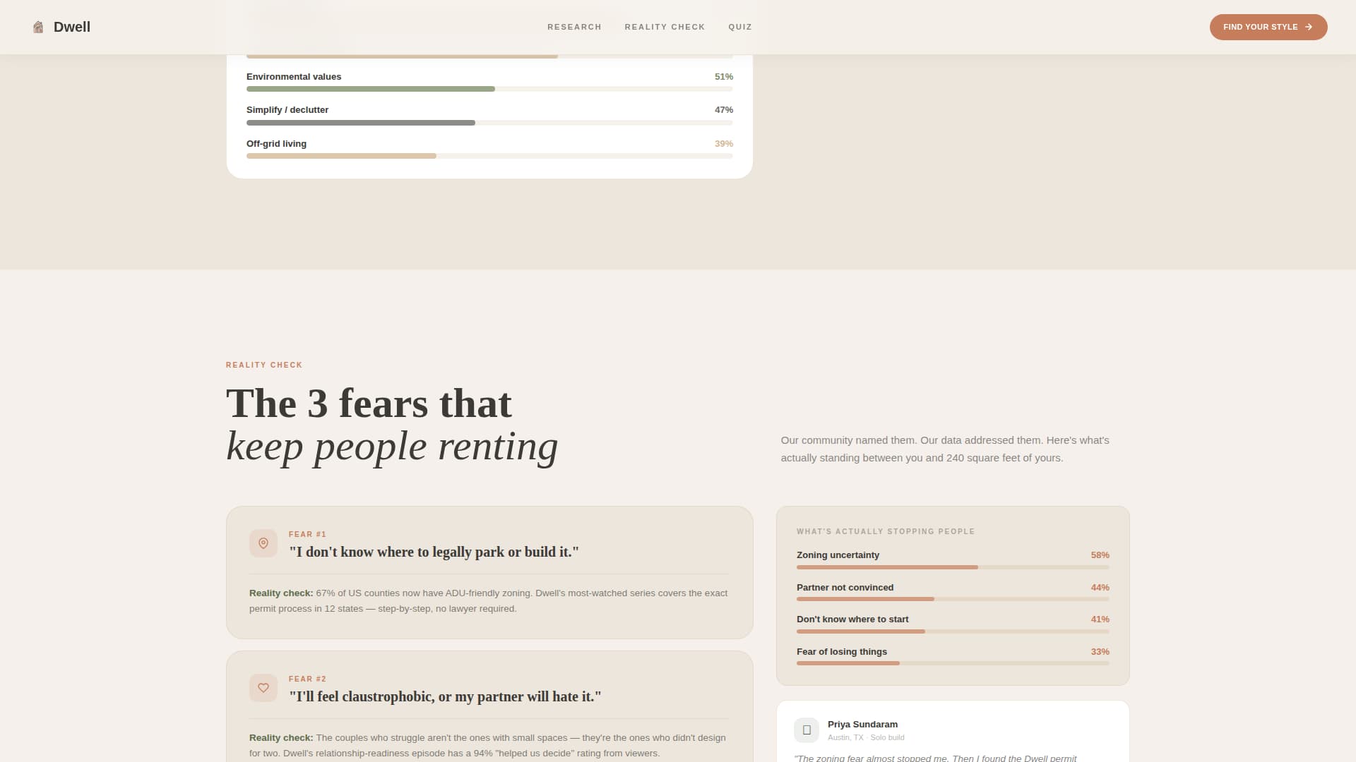 Dwell - Inspiring Tinyhouse Landing Page Template