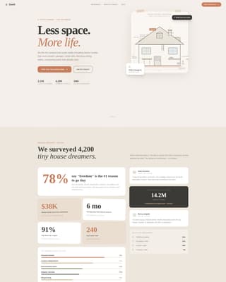 Dwell - Inspiring Tinyhouse Landing Page Template