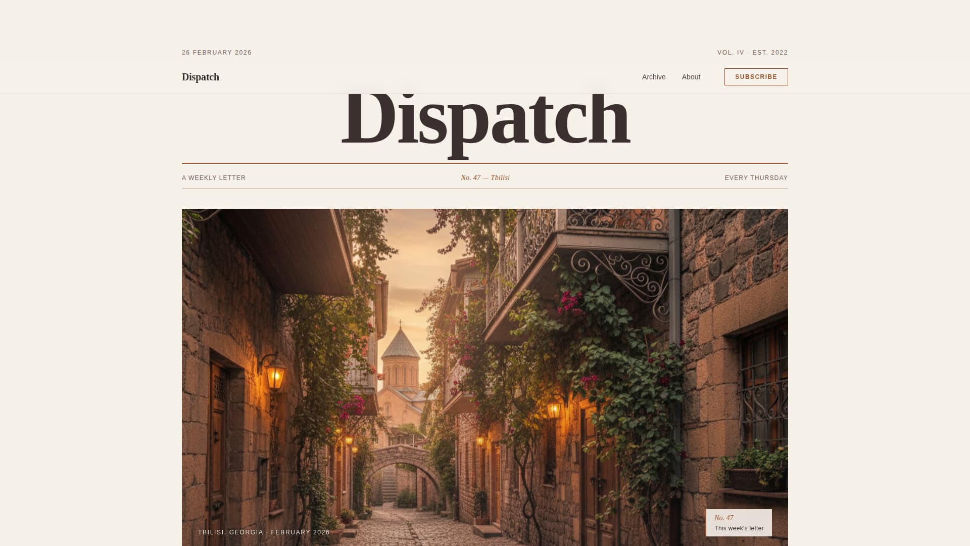 Dispatch - Curated Travel Landing Page Template