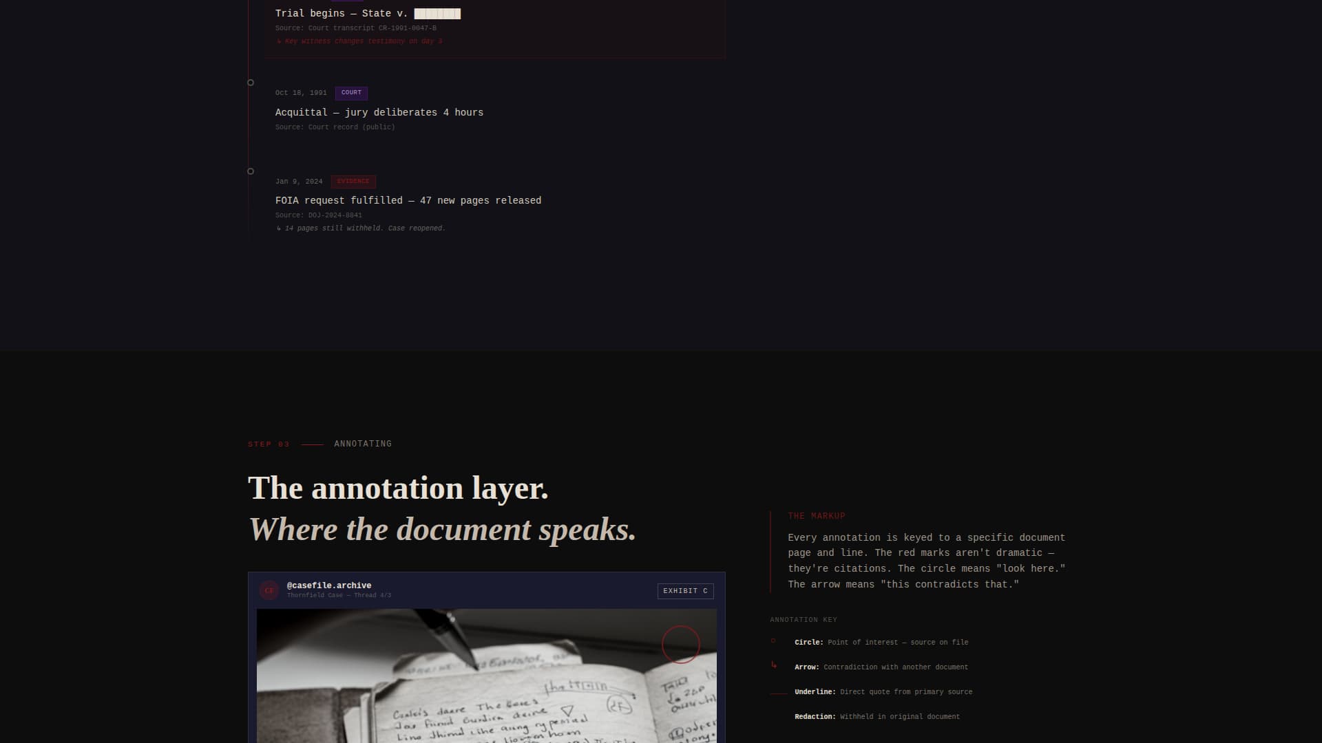 Casefile - Compelling Truecrime Landing Page Template