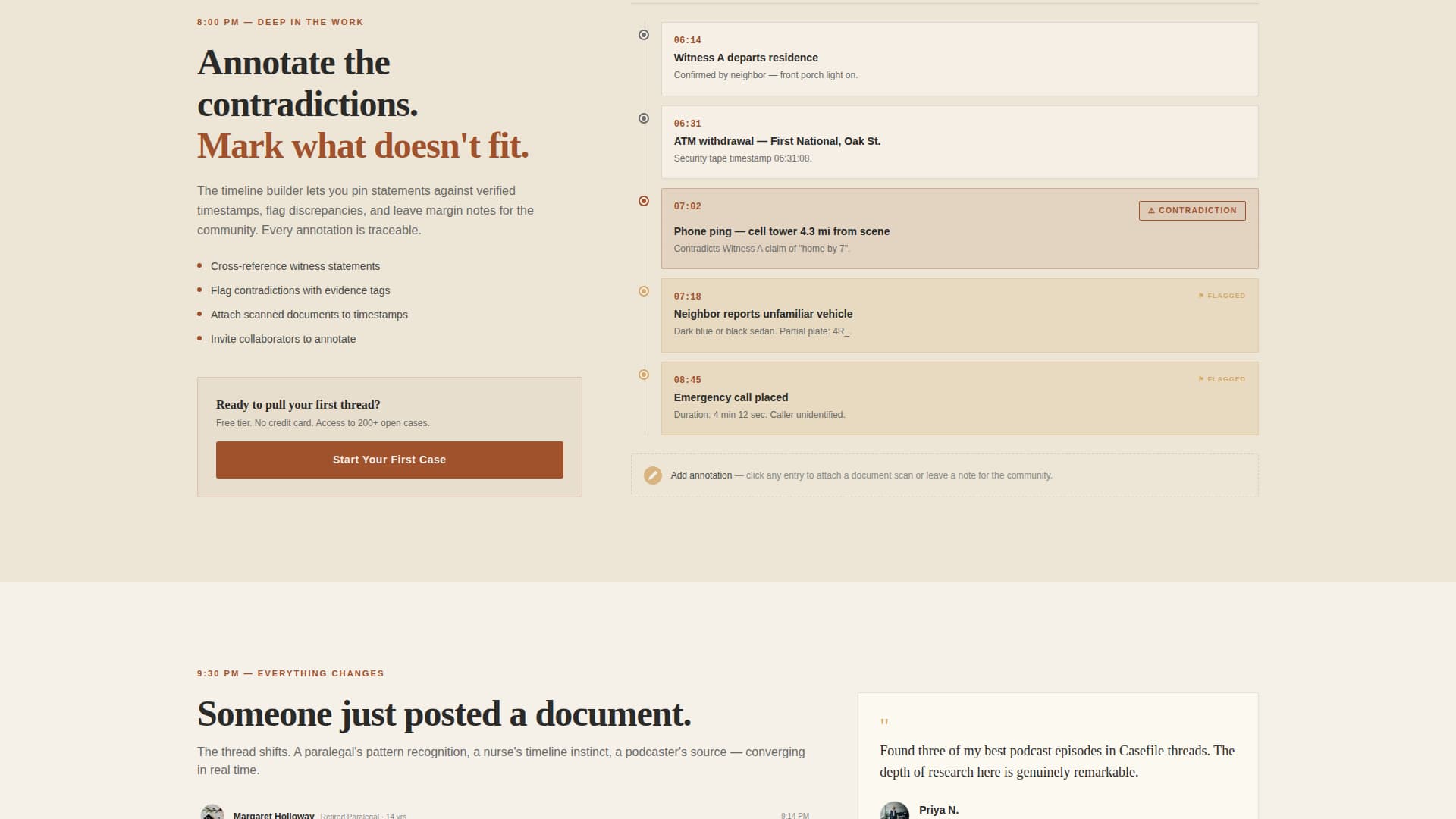 Casefile — Gripping Cold Case Investigation Landing Page Template