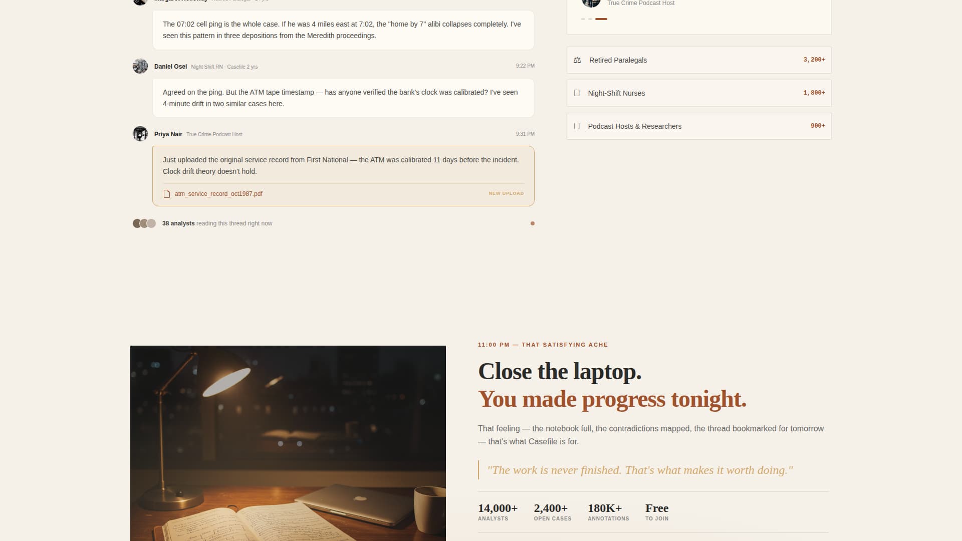 Casefile — Gripping Cold Case Investigation Landing Page Template