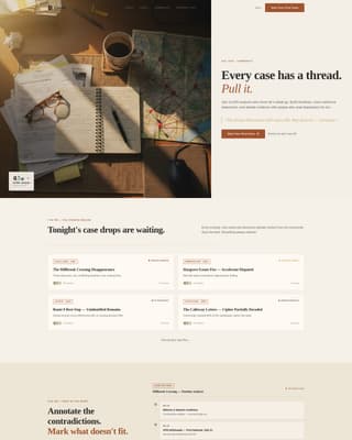 Casefile — Gripping Cold Case Investigation Landing Page Template