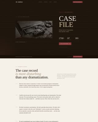 Casefile — Authoritative Investigative Journalism Landing Page Template