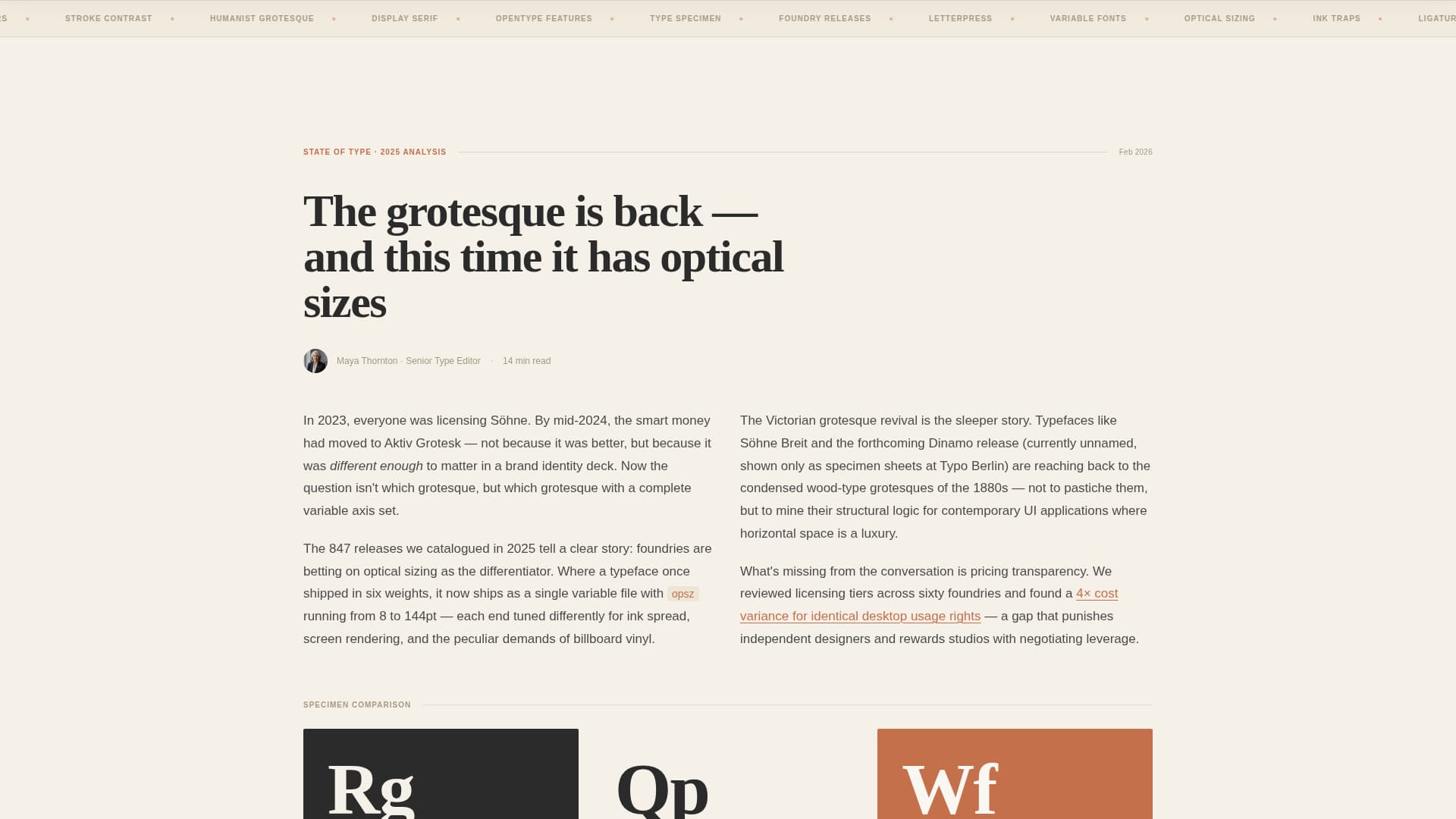 Kerning - Editorial Typography Landing Page Template