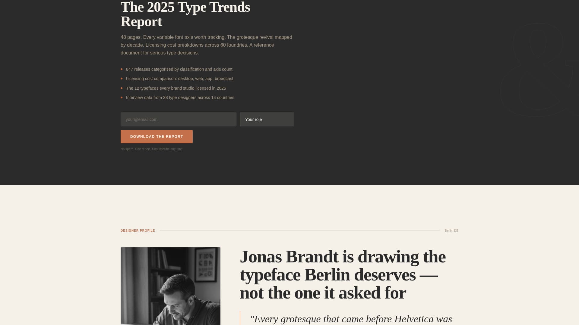 Kerning - Editorial Typography Landing Page Template