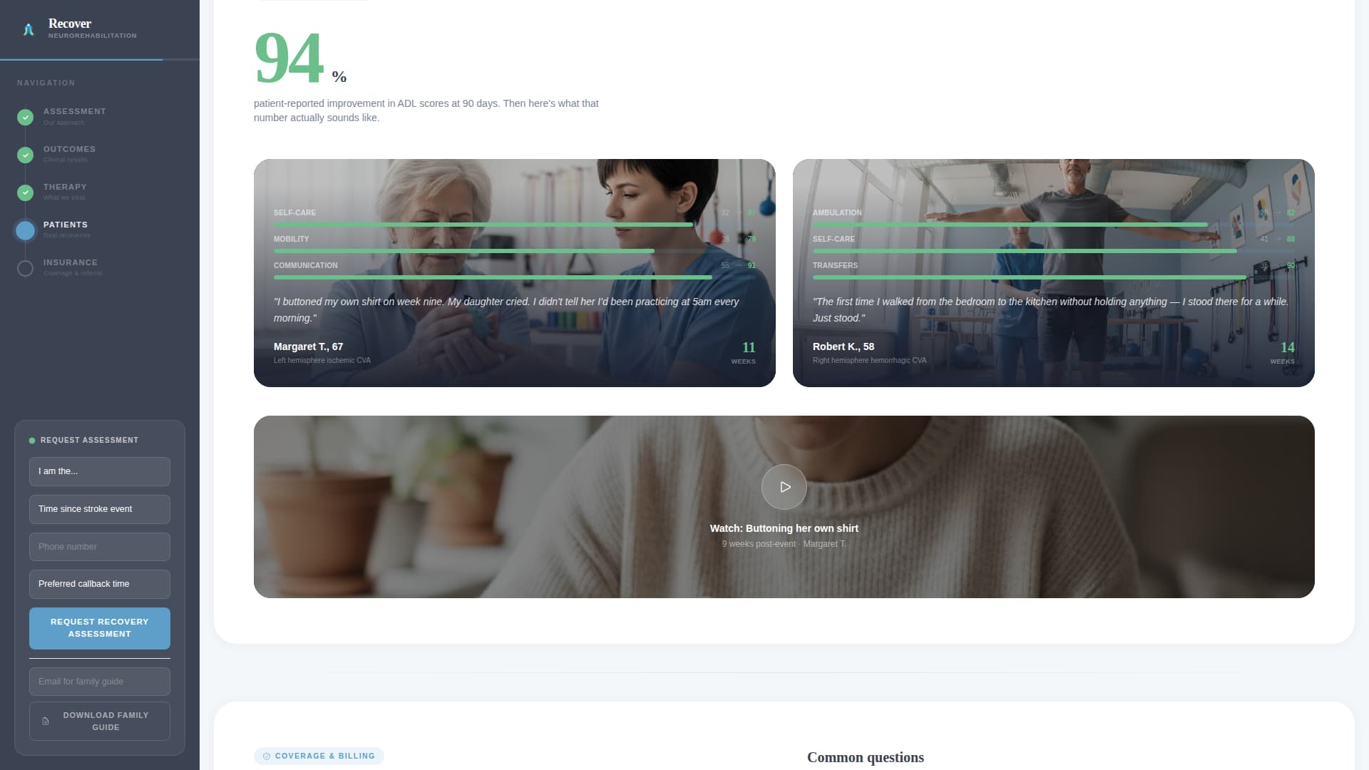 Recover - Trusted Strokerecovery Landing Page Template