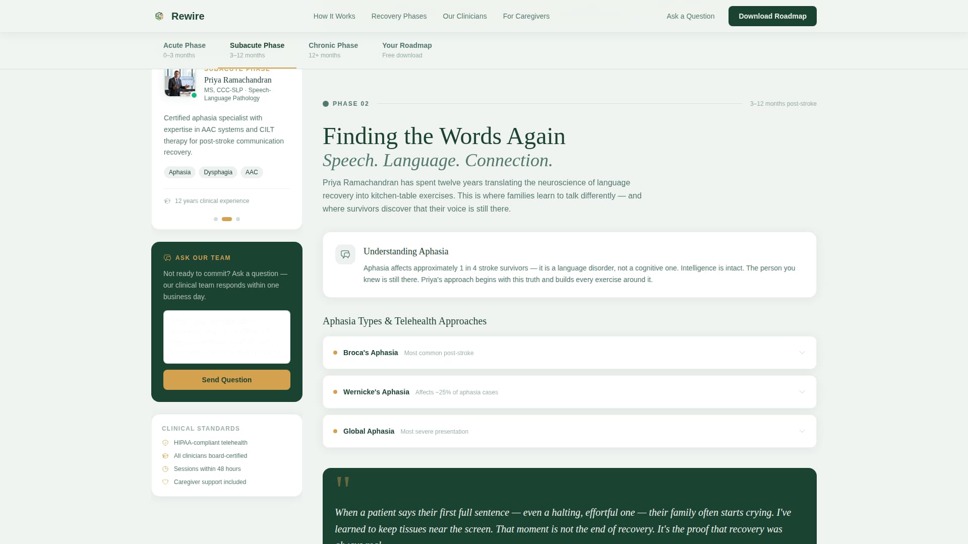 Rewire - Trusted Strokerecovery Landing Page Template