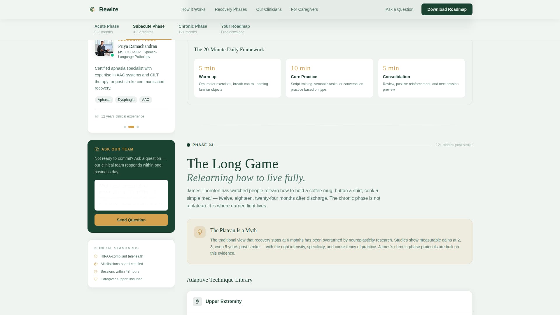 Rewire - Trusted Strokerecovery Landing Page Template