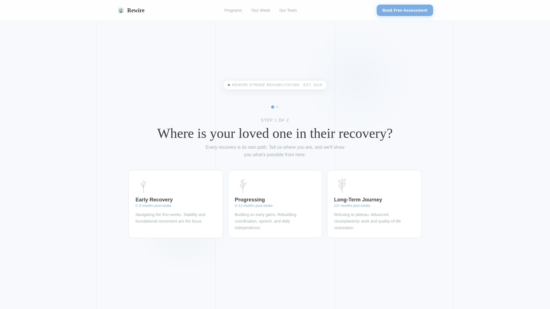 Rewire - Compassionate Strokerehabilitation Landing Page Template