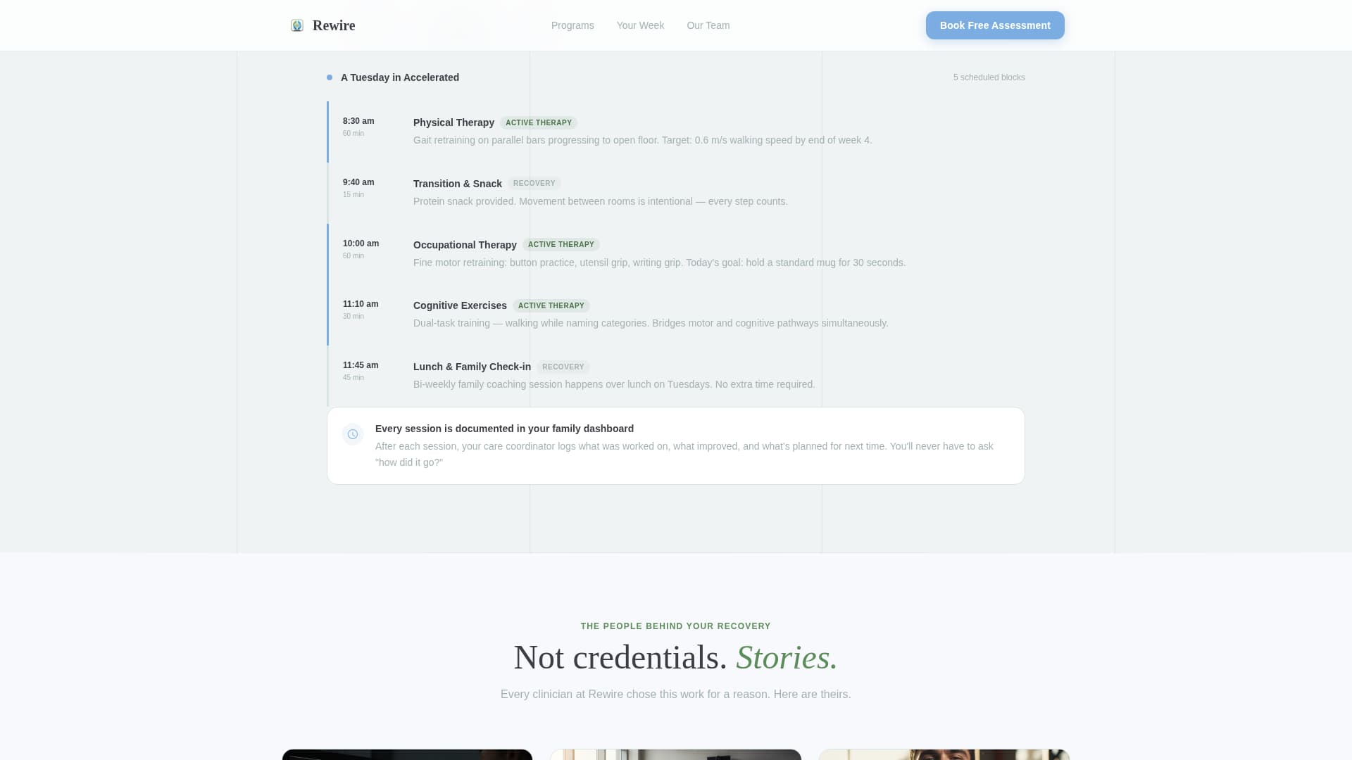 Rewire - Compassionate Strokerehabilitation Landing Page Template