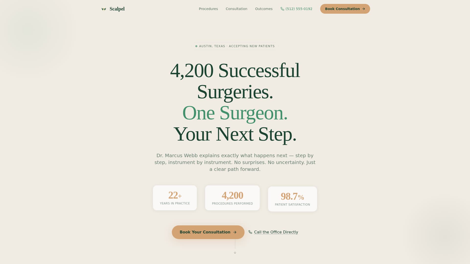Scalpel - Trusted Surgeon Landing Page Template